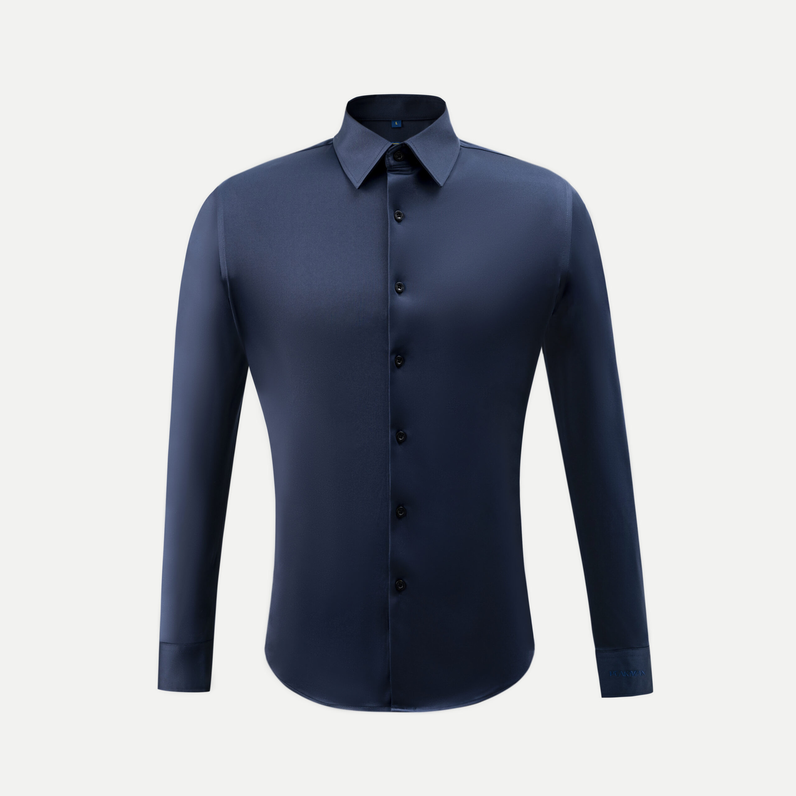 Áo sơ mi xanh đen co dãn cổ đức - SM5030